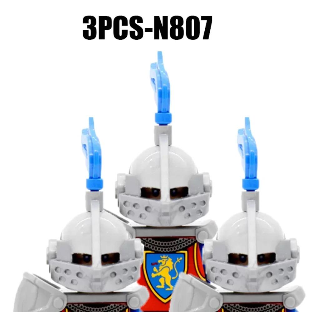 MOC Re Medievale Blocchi da Costruzione Esercito Castello Corvo Leone Rosso Aquila Nera Cavaliere Soldato Figure Spade Scudo Armi Mattoncini Giocattoli