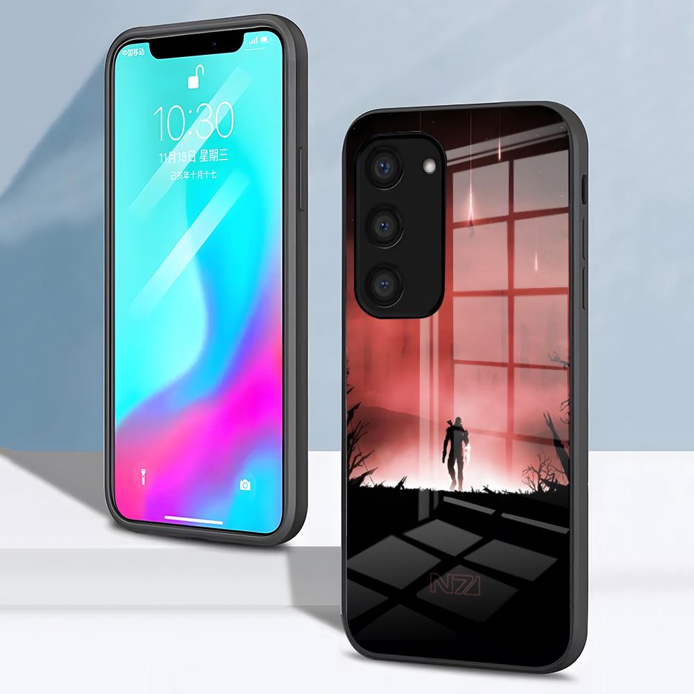 N7 Mass Effect Phone Case For Samsung S26 S25 S24 FE S23 S22 S21 Plus S20 Ultra Note20Ultra Black Glass Cover
