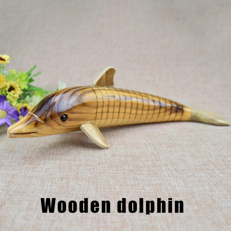 1 wooden dolphin, movable wooden dolphin, cute dolphin, Wooden crafts 33 cm dolphin