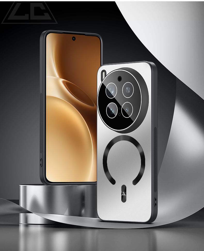 

For VIVO X300 Pro Case Hard PC Matte Magnetic wireless charging Lens Protective Back Cover For VIVO X300 Pro Phone Shell сірий