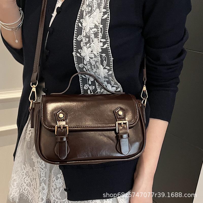 2025 New Mori Cute Simplicity Hand Shoulder Messenger Bag Carrying Foreign Style Small Bag Women's Hand Small Square Bag