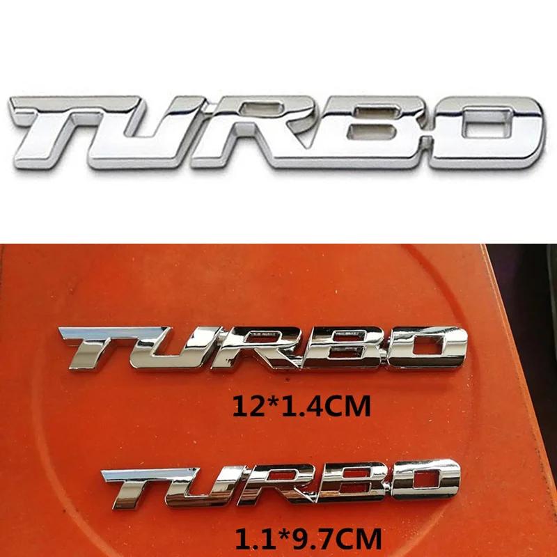 TURBO 3D kovová nálepka Emblém karoserie Obtisky Galvanické pokovování slitina zinku Dekorace odznaku zadních dveří automobilu Autopříslušenství