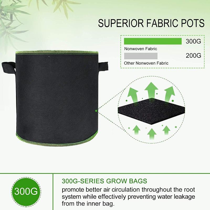 Pflanzsack Stoff Pflanzbeutel Schwarz Vlies Topf Anzuchttasche Baum Pflanze Anzuchttöpfe Gartenpflanzenbehälter