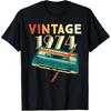 Vintage 1974 Music Cassette Birthday Gifts 52 Years Old T Shirts Men Humor Streetwear Tee Short Sleeve Unisex Loose Clothing