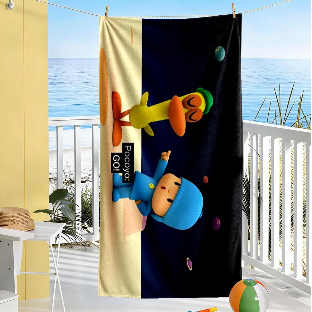 Pocoyo Beach Towel Super Soft & Absorbent Comfortable Lightweight Suitable for Swimming, Gym, Camping, Yoga Vacation