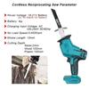 Cordless Reciprocating Saw 18V-21V no Battery Adjustable Speed Chainsaw Wood Pipe Cutting Reciprocating Saw Power Tool