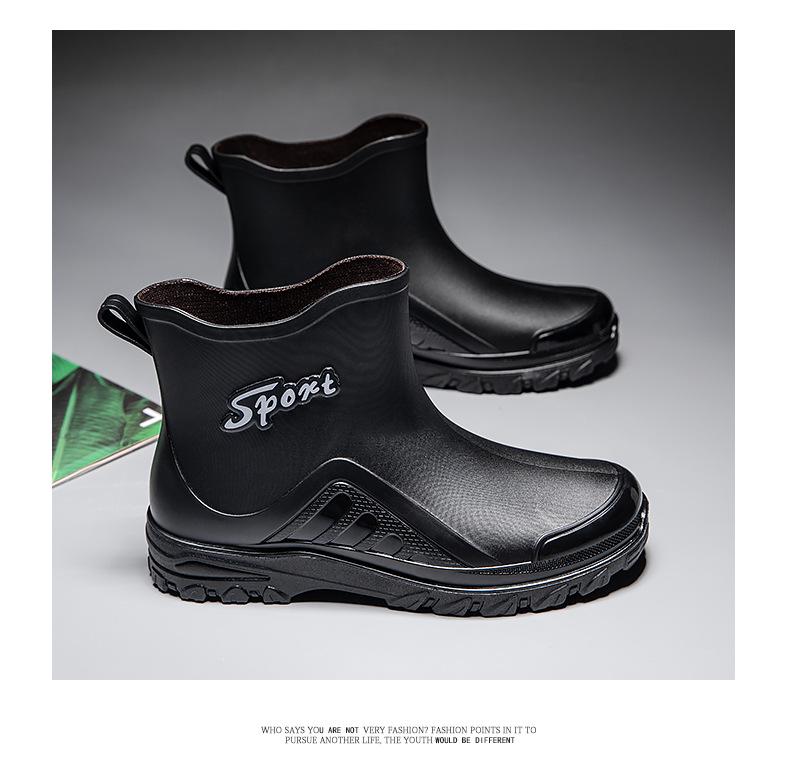 2023 Winter Sale: Men's Short Tube Waterproof Rubber Rain Boots - All-Season Fashionable Flat Design