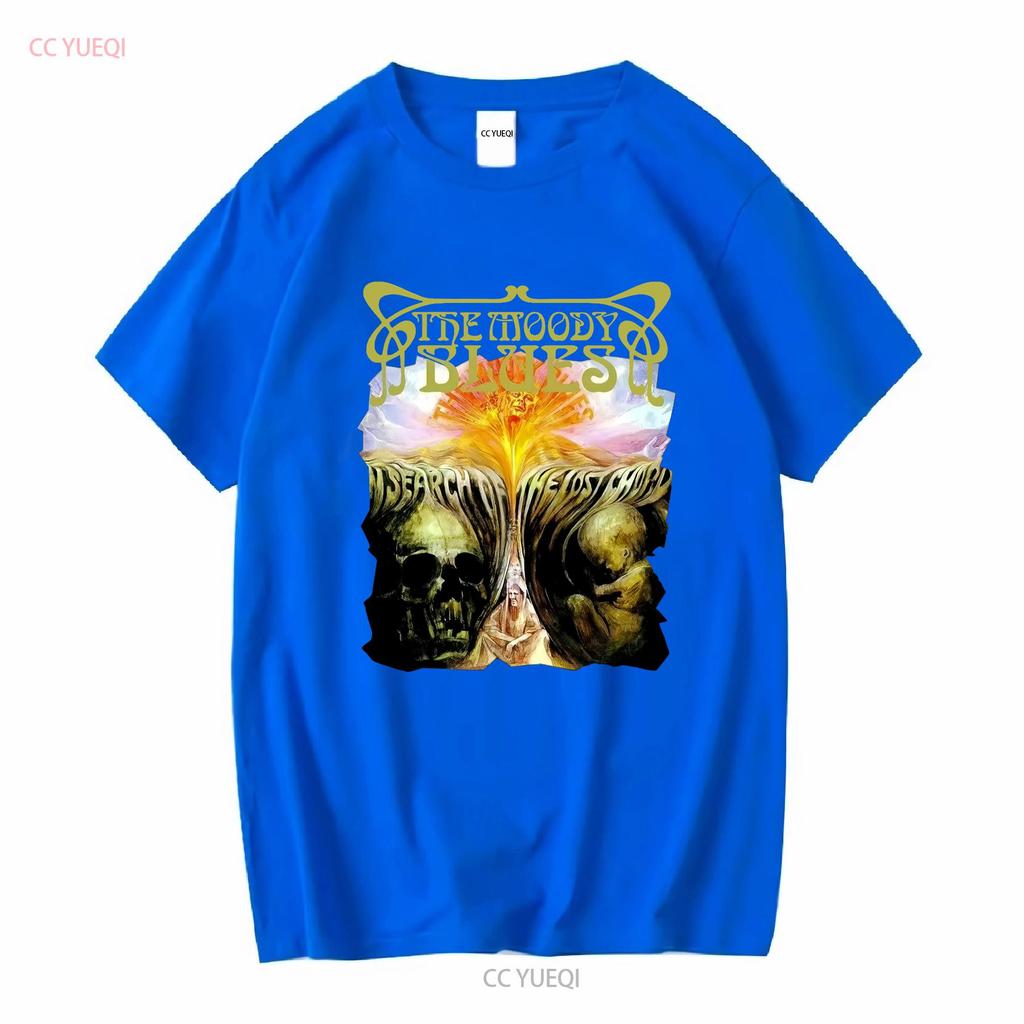 Pánské tričko The Moody Blues Search of Lost Chord Vtipné Černé Bavlněné Vintage Prané Streetwear Unisex Prodyšné Mírně Ležérní