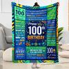 Vintage 100th Birthday Celebration Blanket Comfortable Suitable for Office Chair Picnics All-Season Use Stylish Decor