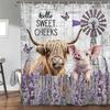 Cactus Shower Curtain Bathroom With Black White Western Decoration, Green Cactus Bathroom Shower Curtain With Hook,
