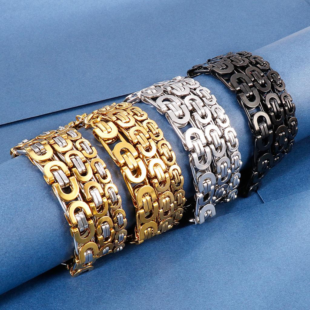 6/8/10mm Wide Hip Hop Punk Chain Bracelet for Men Women Stainless Steel Imperial Chain Accessory Chunky Heavy Link Jewelry