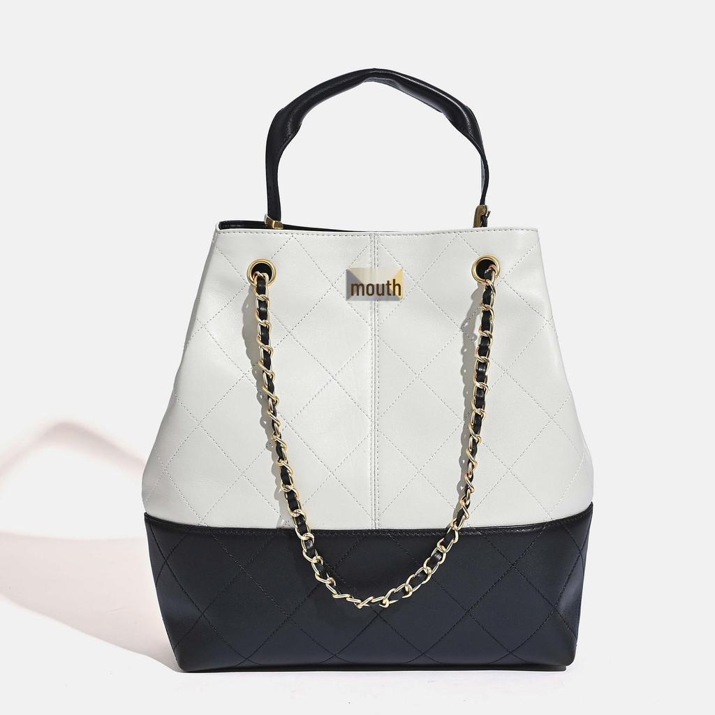 Schicke Retro Wildleder Diamantmuster Leder Tragetasche für Damen