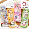 West Highland Terrier Cartoon Ruler Set: 4-Piece Stationery Prize with Triangle and Straight Rulers.