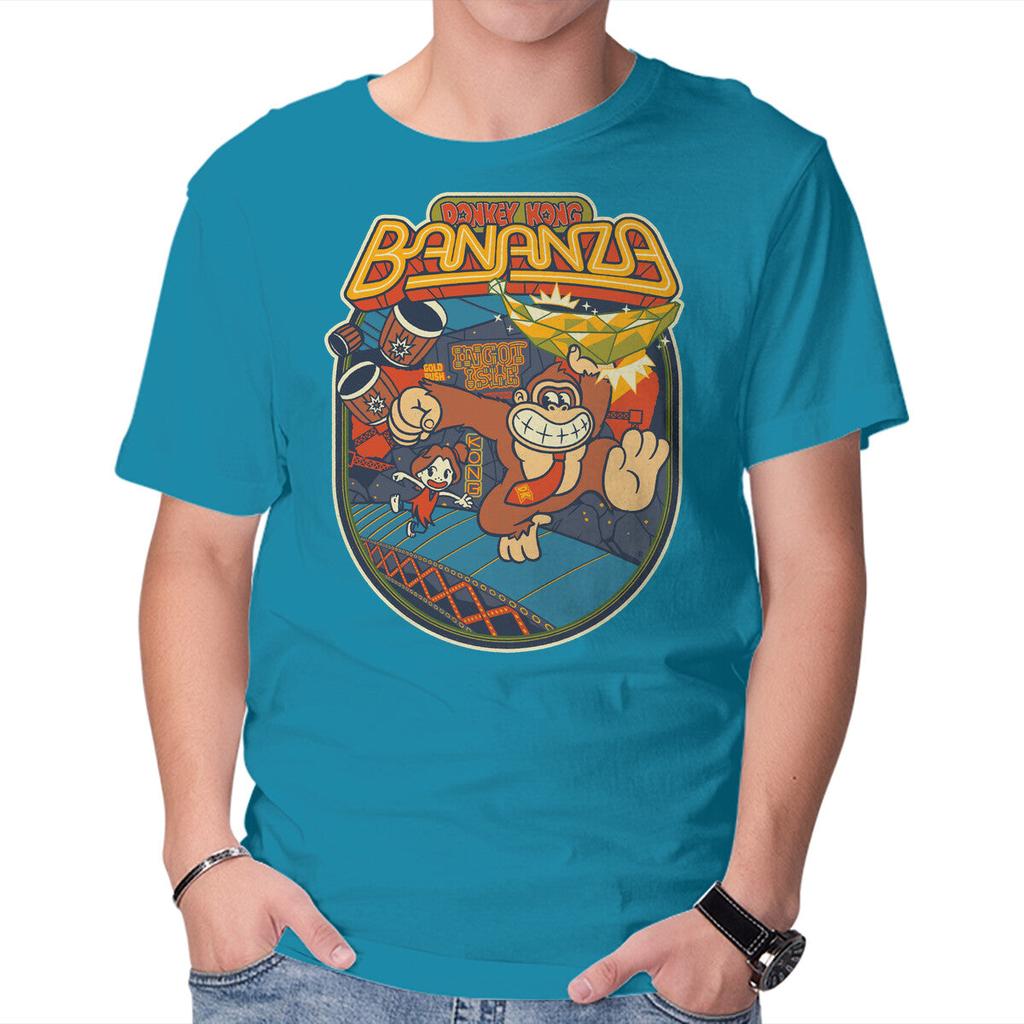 Unisex Crew Neck T-Shirt DK Bananza Retro Poster Graphic Short Sleeve Casual Tee