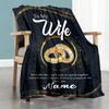 Wife Customize Text Blanket Throw Customizable Blanket Soft Warm Cozy Versatile for Bed Office Chair Office Seaside Four Seasons Universal