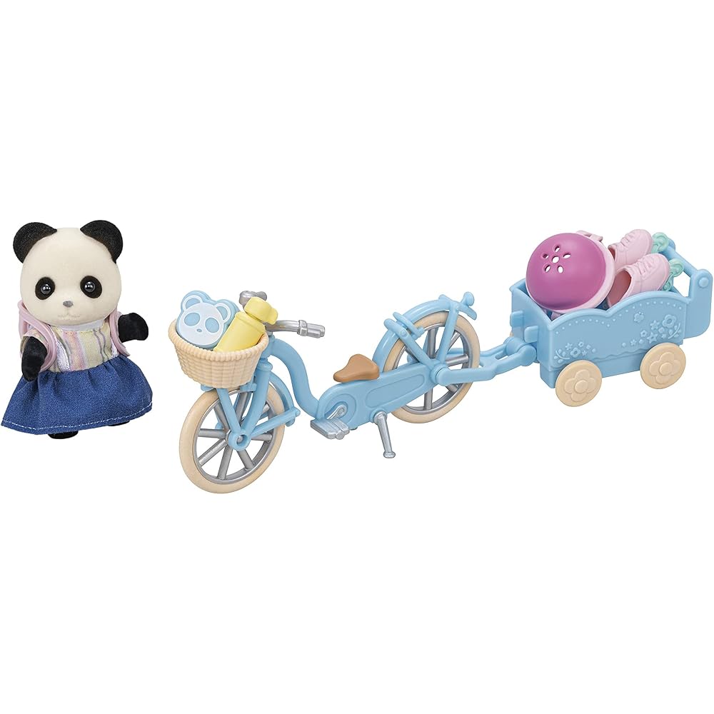 

Sylvanian Families Cycling Set Panda Girl Doll and Furniture Toy for Dollhouse 3 Years and Up