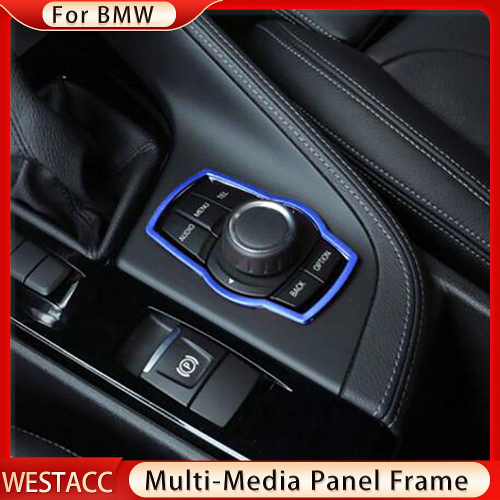 Auto Konsole Multimedia Button Panel Rahmen Abdeckung Trim für BMW X1 F48 2016 2017 2018 Edelstahl Aufkleber