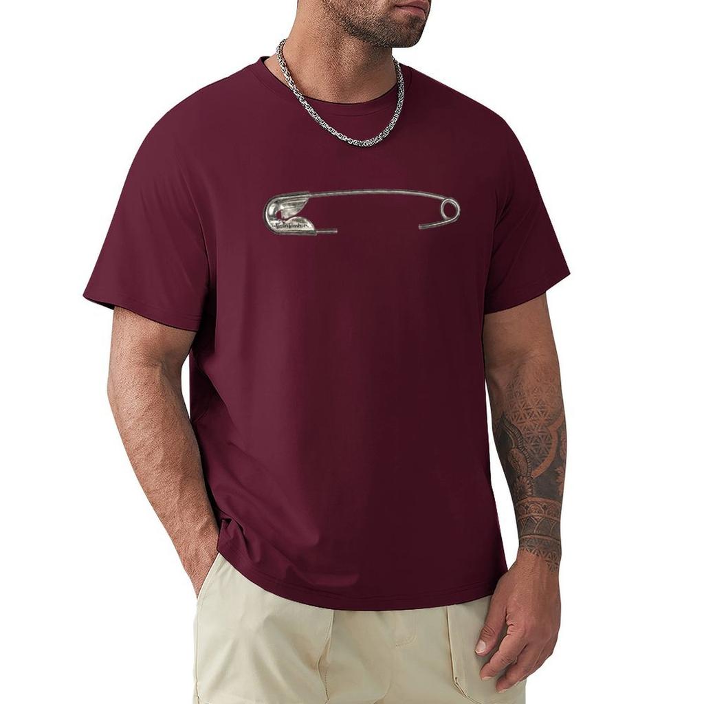Safety Pin T-Shirt Tees Aesthetic Clothing Vintage T Shirts Black T-Shirts For Men