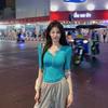 [Keren Cotton Modal] American Spice Girl Five-quarter Sleeve T-Shirt Women's Summer Wear Solid Color Single-breasted Top