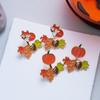 Cute 2 In 1 Red Fox Maple Leaf Enamel Stud Earrings For Women Autumn Fall Squirrel Acorn Cartoon Earring Thanksgiving Jewelry