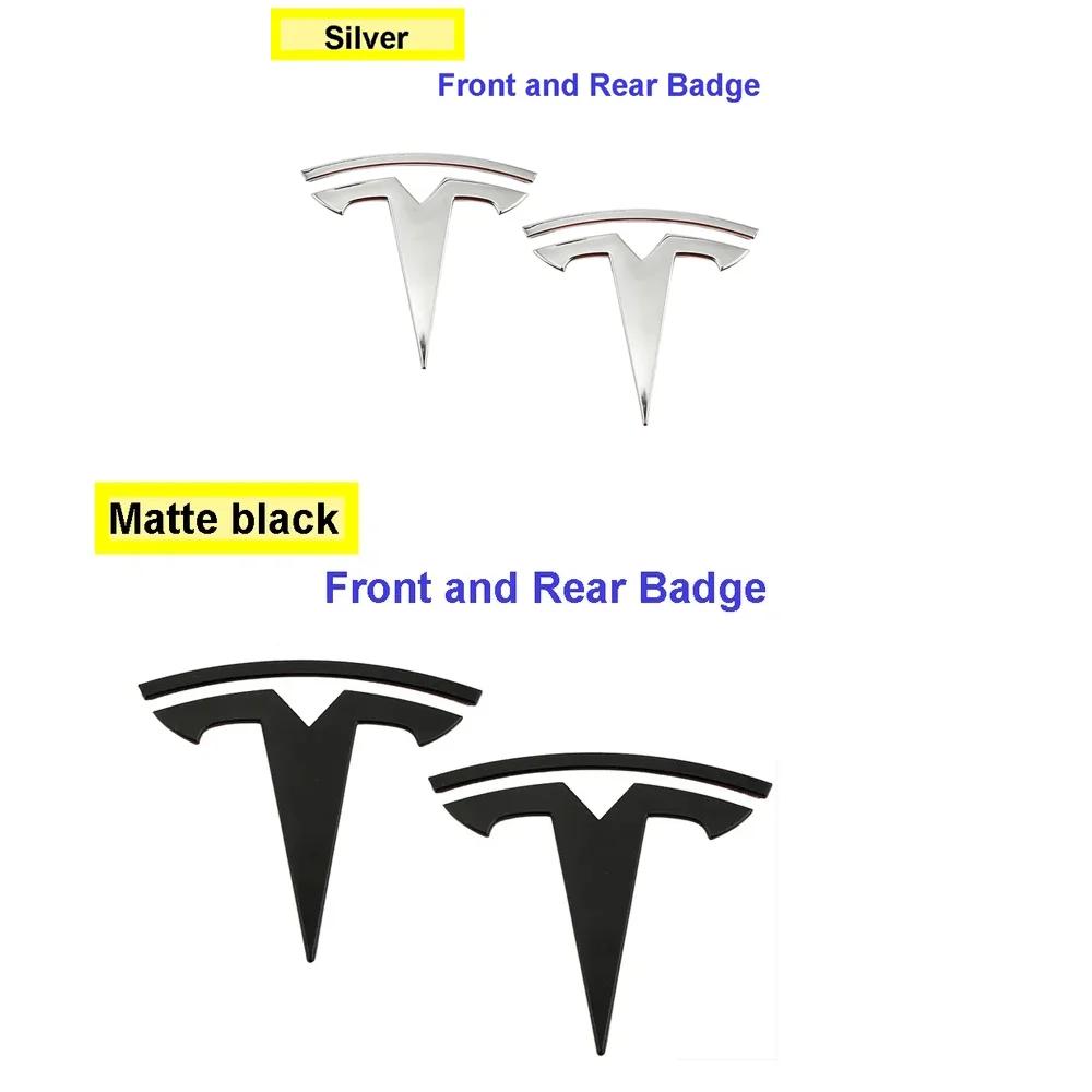 AAAIR1 1pcs ABS for Tesla Model 3 Mode Y Car Front Hood Logo Cover Emblem Sticker Styling Auto Body Rear Trunk Badge Accessories