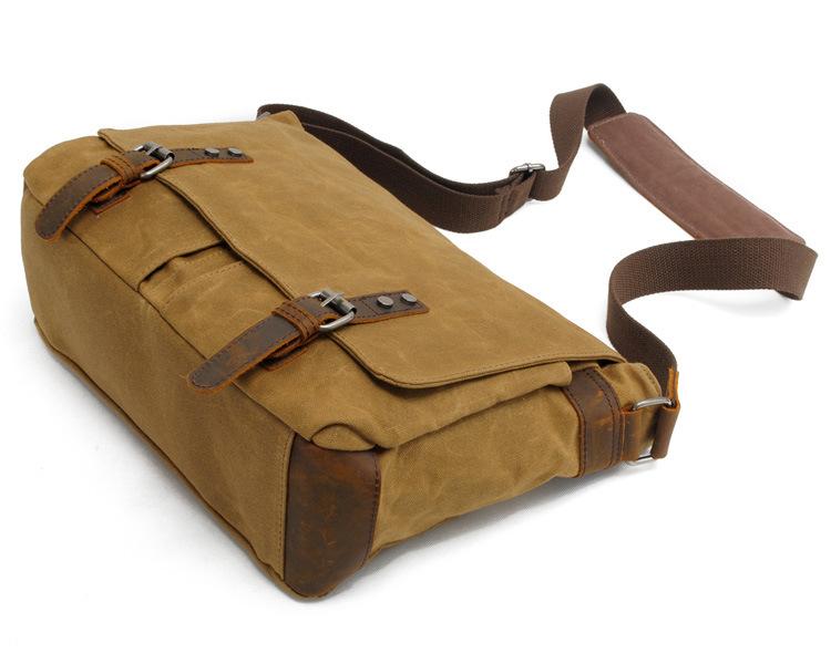 New Fashion Thick Wax Canvas Men Shoulder Bag Messenger Bag Men Crossbody Bag Vintage Male Leisure Sling Bag Casual Boy