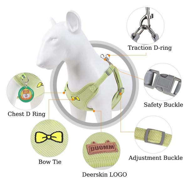 Pet Suede Chest Harness Vest Dog Cat Strap Reflective Leash Retractable for Small Light and Convenientn