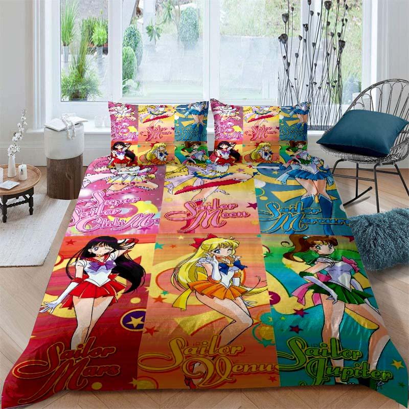 Nuovo Set Biancheria da Letto Deluxe a Tre Pezzi del Cartone Animato Sailor Moon 2026, Include Biancheria da Letto Matrimoniale e King Size, Regalo Perfetto per le Feste