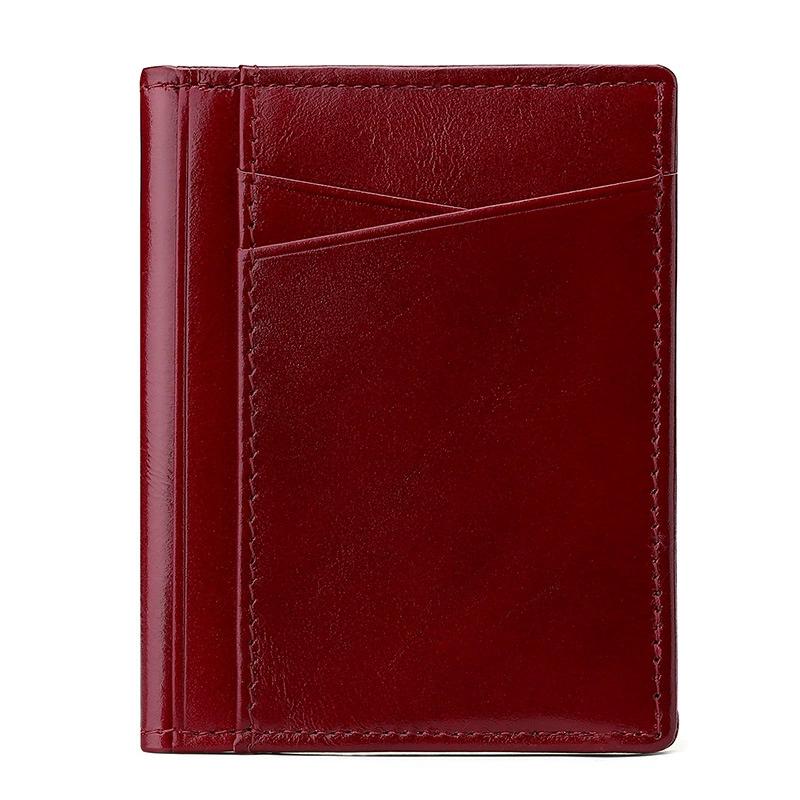 YUECIMIE Portefeuille Super Fin Souple Cuir Véritable Mini Porte-Cartes de Crédit Portefeuilles Porte-Monnaie Fin Petit Porte-Cartes Portefeuille Homme