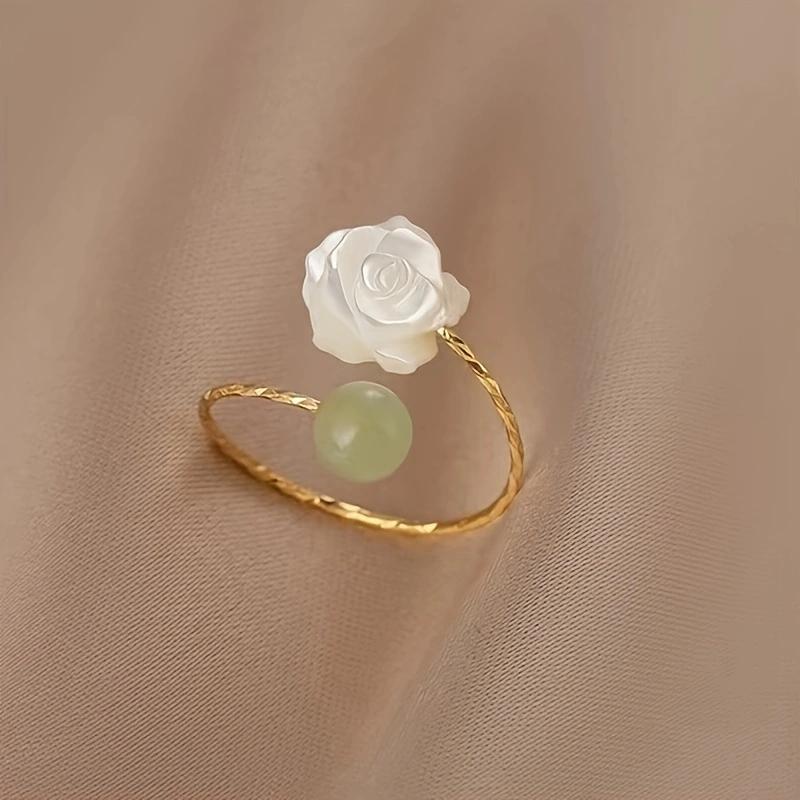 

Модные индивидуальные белые розы простые Джокер кольцо женское