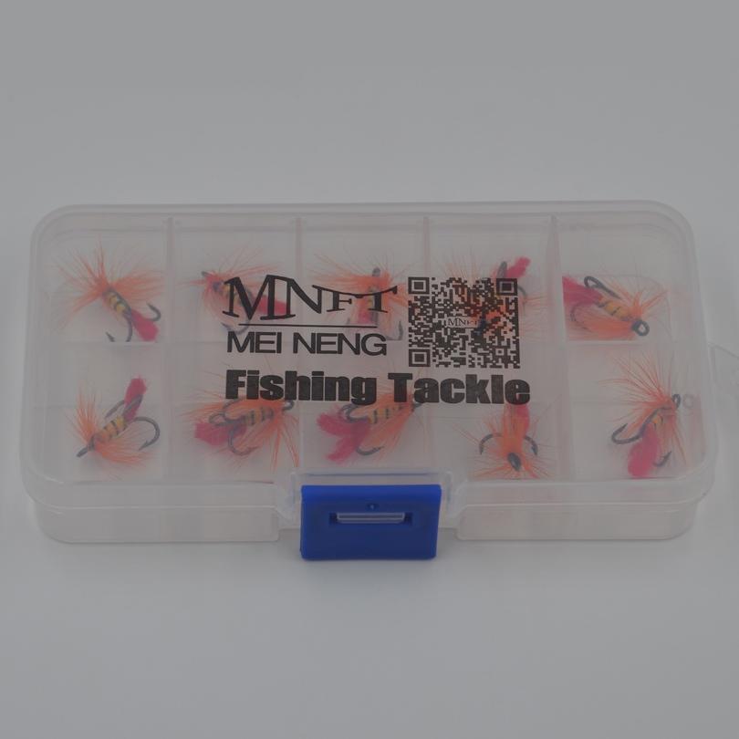 MNFT 10Pcs/Box Triple 3XTreble Hook Fly Fishing Flies Three Fly Hooks Lure Orange Beard Black Zebra Yellow Body Fishing Baits