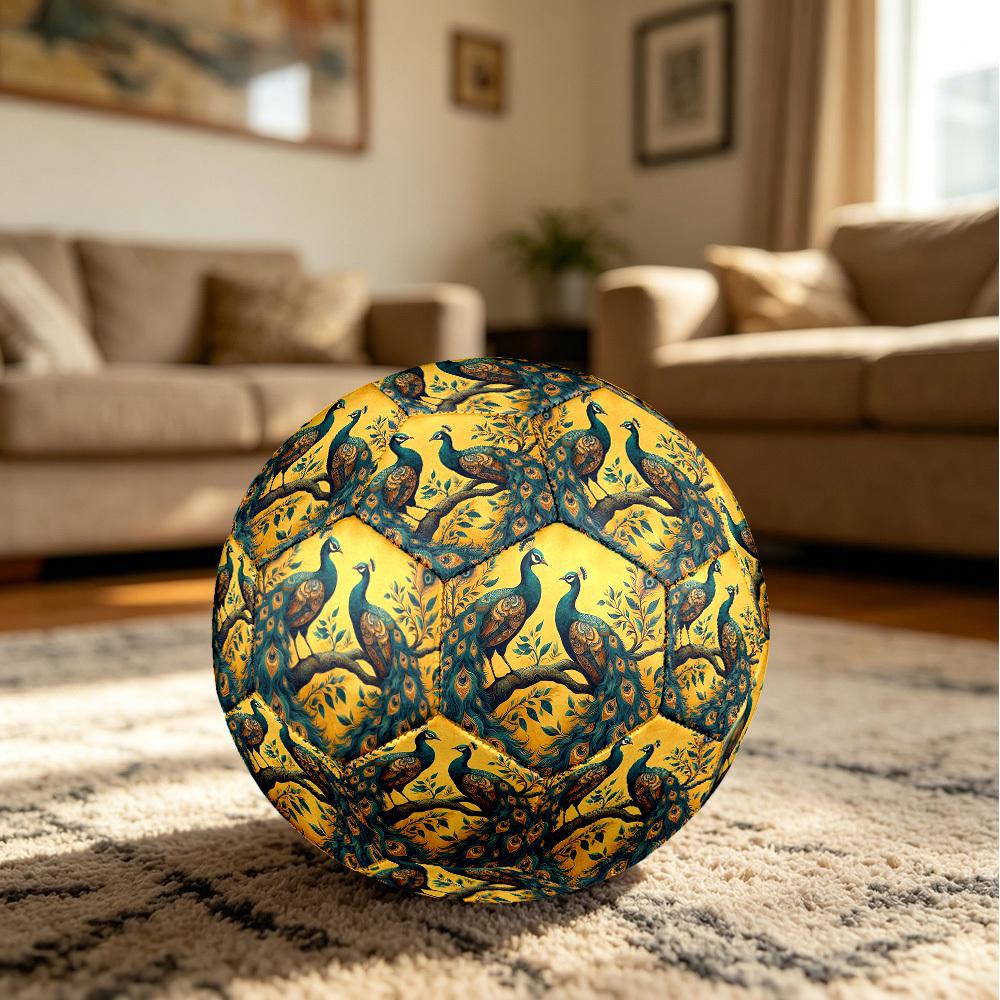 1pc Peacock Pair Branch Size 5 Soccer Ball Professional Match Training Football Indoor &Outdoor Sports Ball Lightweight Durable M6544