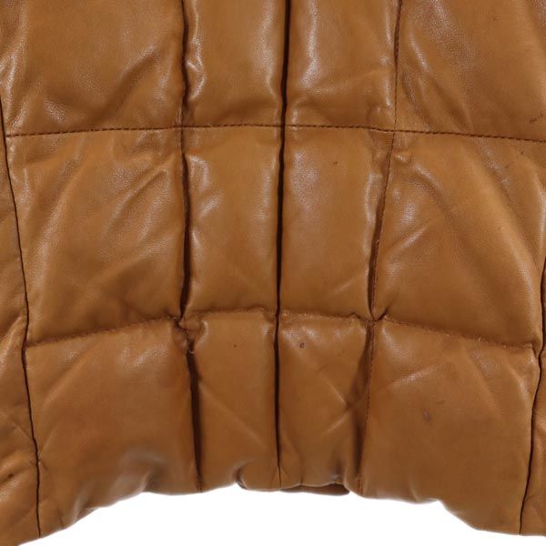 Aquascutum Sheep leather Lamb leather Down jacket 8F Brown Women Used