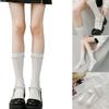 Simple Pearl Knee High Socks Cotton Calf Socks Sweet Knee High Stockings Lolitas Princess Socks for Womens Girls Gifts