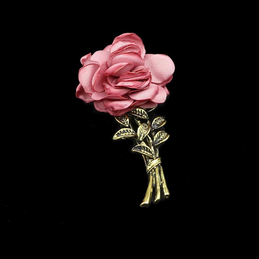 Men's Advanced Retro Breastpin Pin Golden Jewelry Rose Flower Banquet Brooch Stick Corsage Collar Pins Shirt Accessory Gift