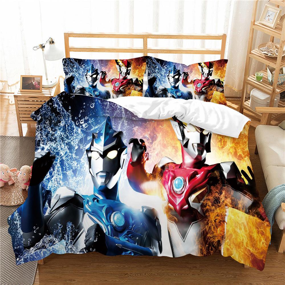 Bedding Cover Set Monster Printing Bedspread Microfiber Children Pillowcase Duvet Cover Set Cool Bedspread