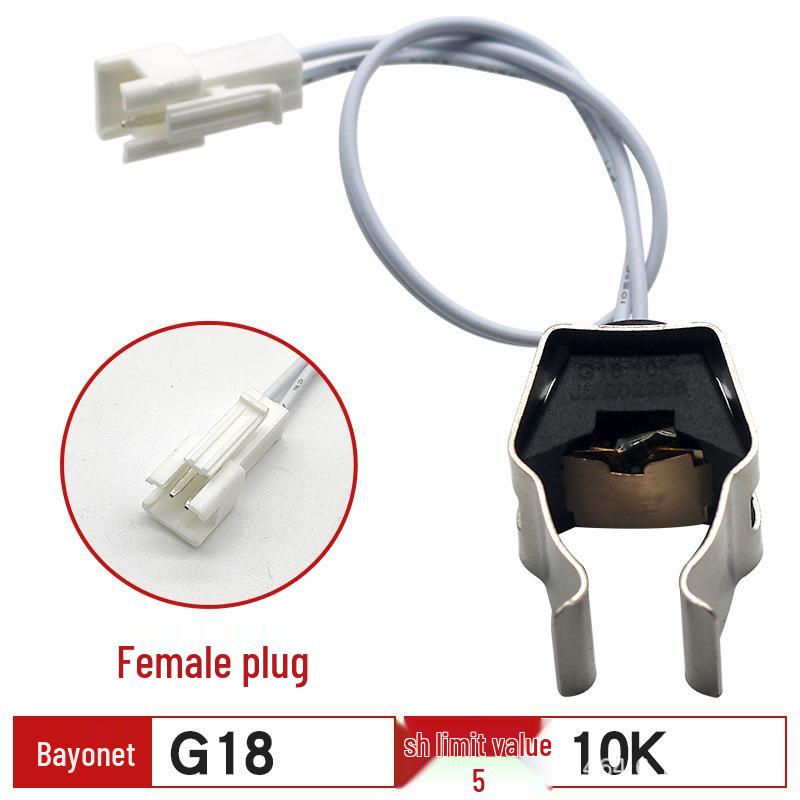 Wall-Mounted Boiler Sensor: G12G18 Pipe Clamp Probe with 10K/50K Snap-On Plug