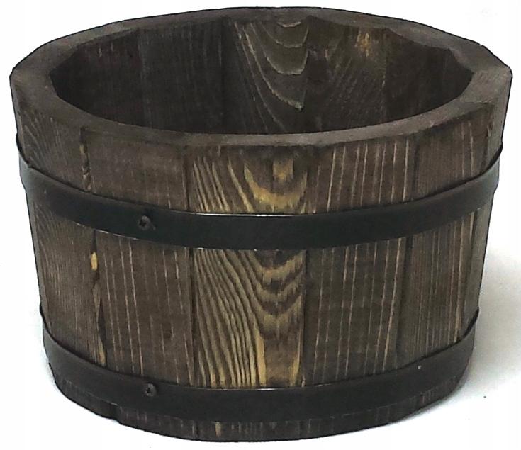 Holzblumentopf 28xH17 niedrig K. Rosenholz