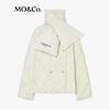 MO&Co. Women's 2-Piece Diamond Quilted 90% Duck Down Jacket with Scarf