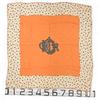 Auth DIOR Emblem Logo Scarf Large Dot Orange Di1512cc Used
