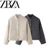Zab Autumn New Women's Clothing Fashion Style French Style Design Stickers Pocket Decoration Short Pilot Jacket Outwear