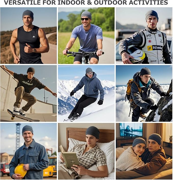 Bavlněné kulaté čepice pro muže i ženy, 2 kusy, lehké beanie, spací čepice, prodyšná vložka do helmy
