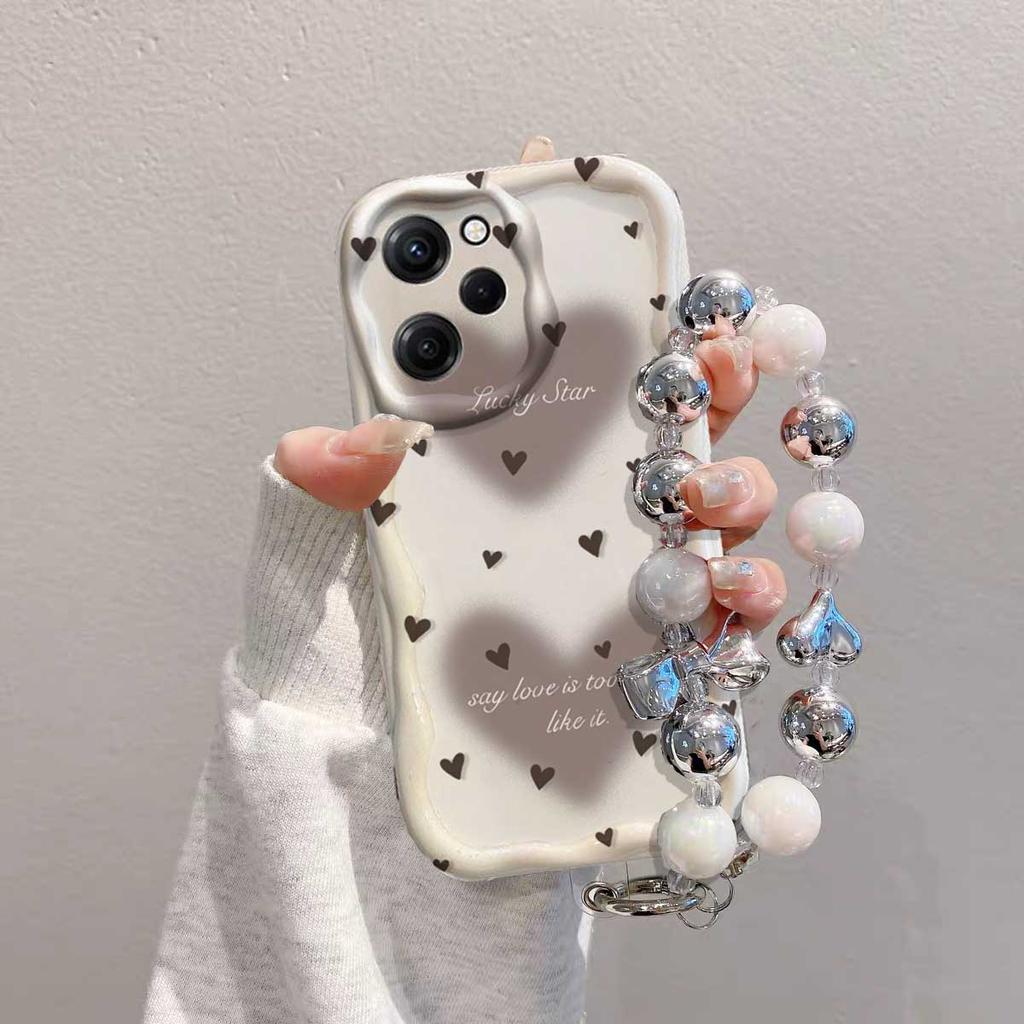 Case For Vivo V60 V40 V50 Lite Y31 5G Y33S Y21S Y28 4G Y17S Y04 Y03 Y29S Y28S Y18 Y400 Bracelet Chain Fashion Love Heart Cover