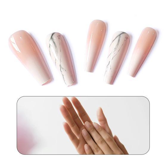 

1 Набор Пресс на ногти Гладкая поверхность Лестничная форма ABS Декоративный длинный абзац Мода Маникюр Патч Ложные ногти для красоты