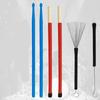 7pieces Drumsticks Bamboo Steel Wire Brushes Stick and Velvet Bag Retractable
