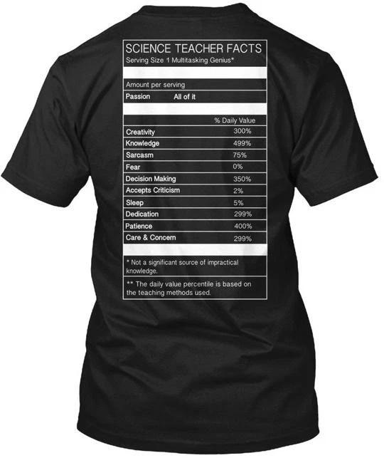 Science Teacher Facts TTshirt Made in the USA Size S to 5XL S