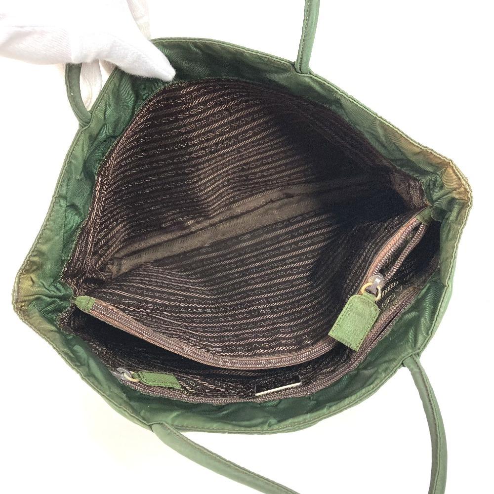 Prada צלחת לוגו משולשת תיק תיק טוט תיק כתף ניילון חאקי