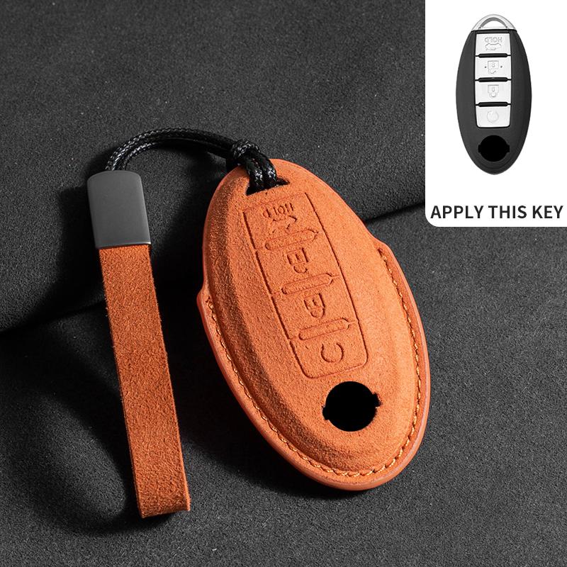Suede Car Key Case For Nissan Rogue XTrail T32 T31 Qashqai J11 J10 Kicks Tiida Pathfinder Murano Juke Sentra Maxima Rogue Armada