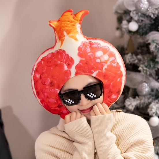 Foto clona Jasné barevné tvar ovoce jídlo Měkká plyšová pokrývka hlavy Otvor pro obličej Kostým internetové celebrity Párty rekvizita