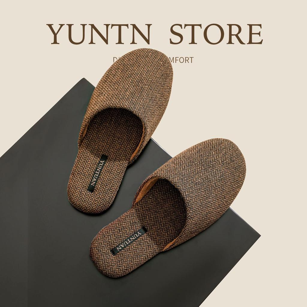 Herren Retro Wollmischung Hausschuhe: Herbst/Winter Rutschfest Luxus